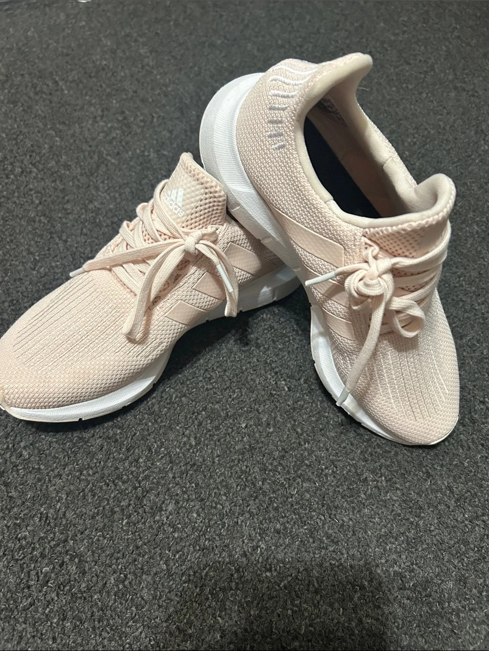 adidas Women's Knit Running Sneakers - Light Pink/White